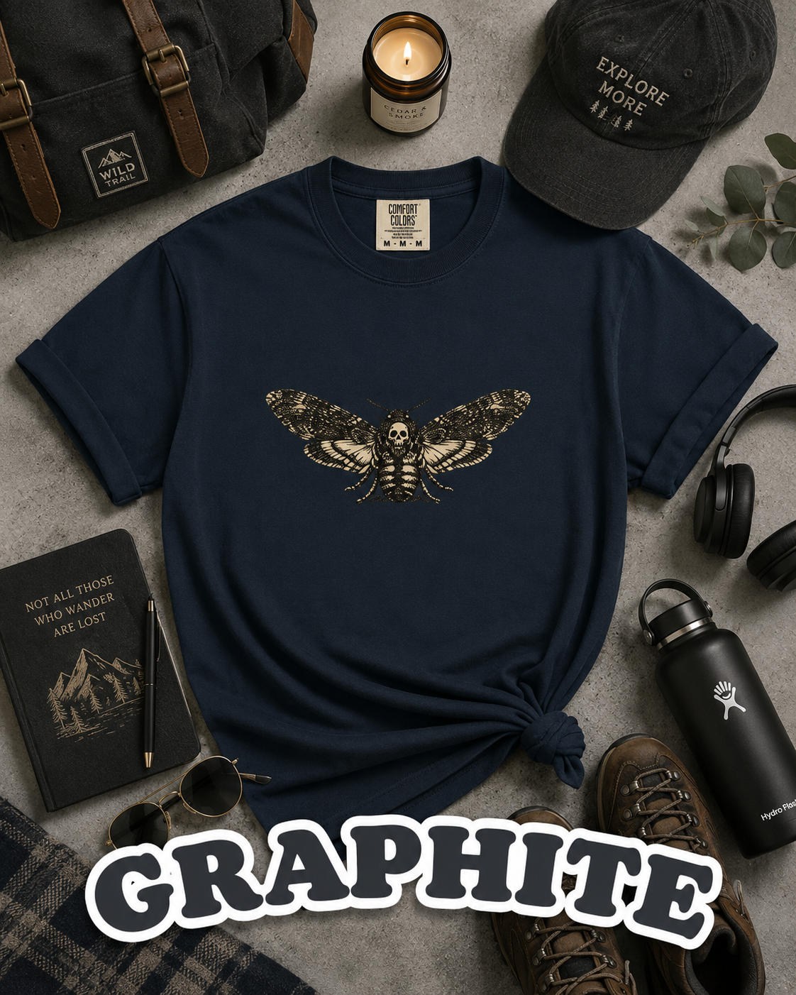 Death's-Head Hawkmoth Vintage Gothic T-Shirt | Dark Academia Nature Tee
