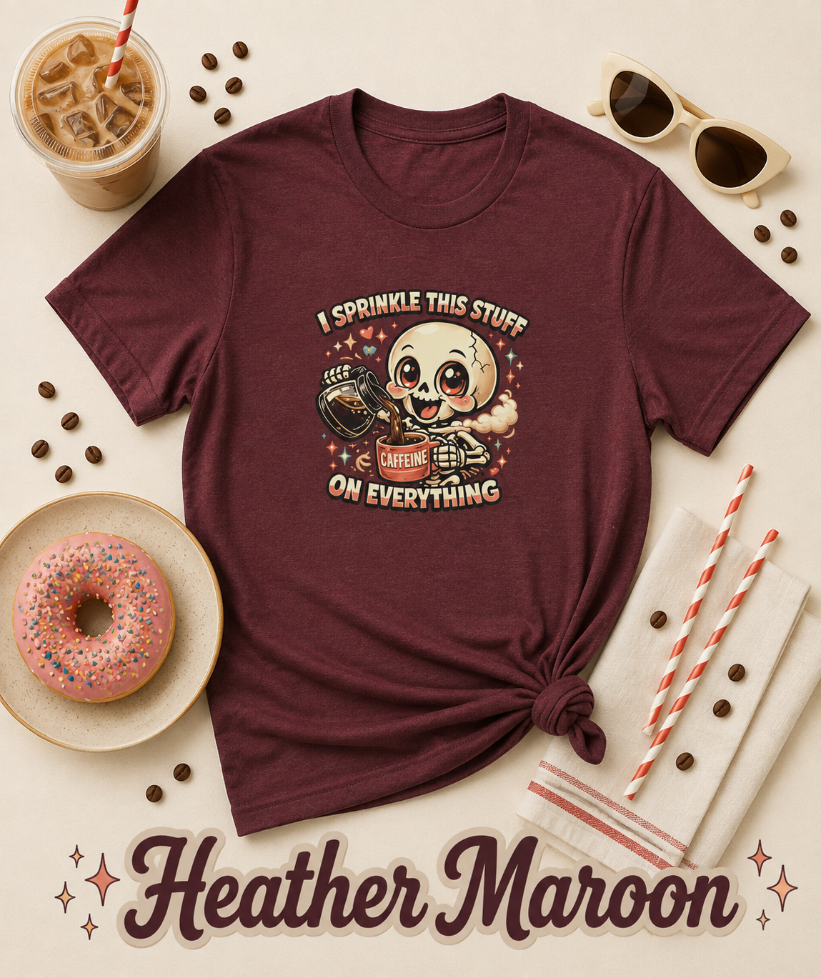 I Sprinkle This Stuff on Everything Skeleton Coffee T-Shirt