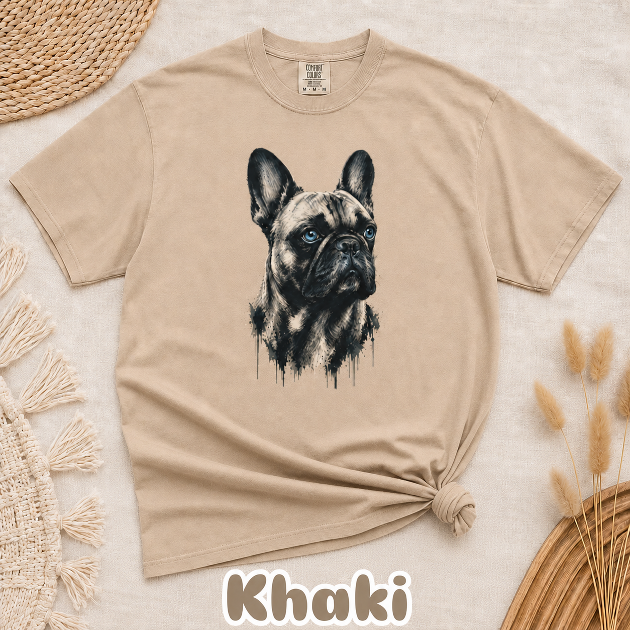 French Bulldog Portrait T-Shirt, Artistic Frenchie Graphic Tee, Dog Lover Shirt, French Bulldog Mom Dad Gift, Pet Owner T-Shirt
