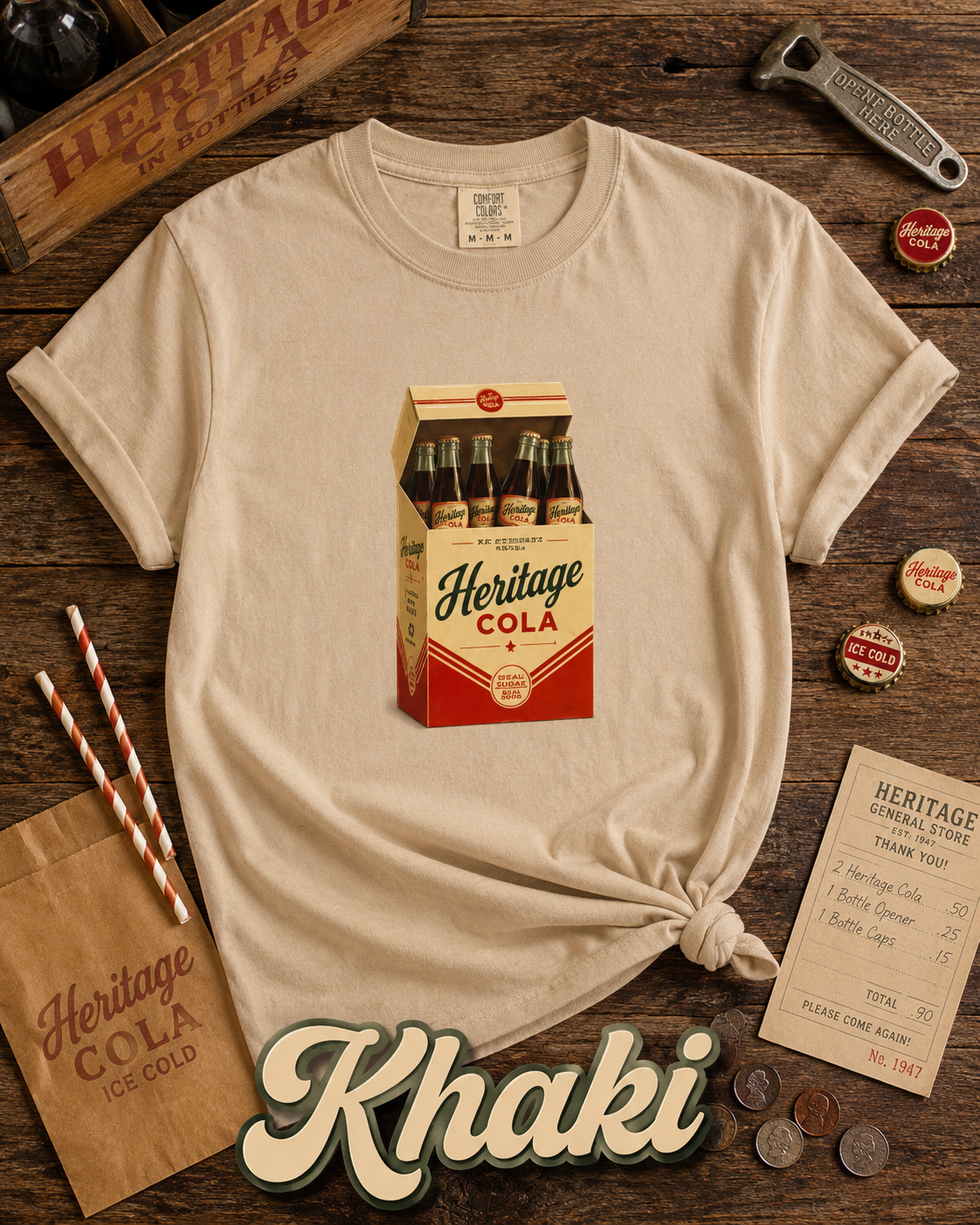 Vintage Heritage Cola Retro Soda Graphic T-Shirt