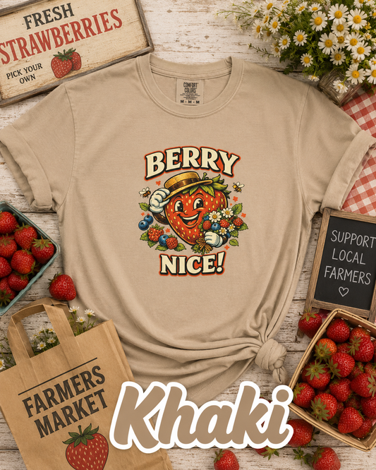 Berry Nice Strawberry T-Shirt | Cute Retro Fruit Graphic Tee