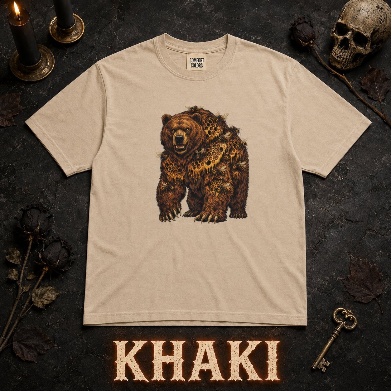 Comfort Colors Bear Shirt, Woodland Wildlife Graphic Tee, Nature Lover Gift, Rustic Hiking and Camping T-Shirt