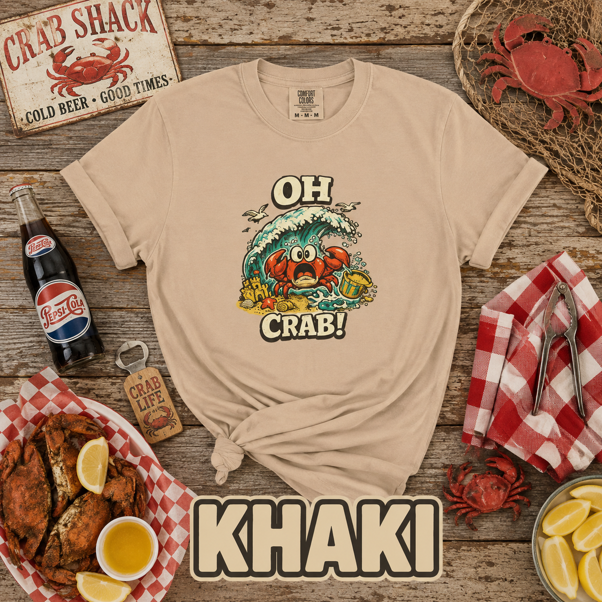 Oh Crab! Funny Beach Crab T-Shirt | Retro Summer Tee