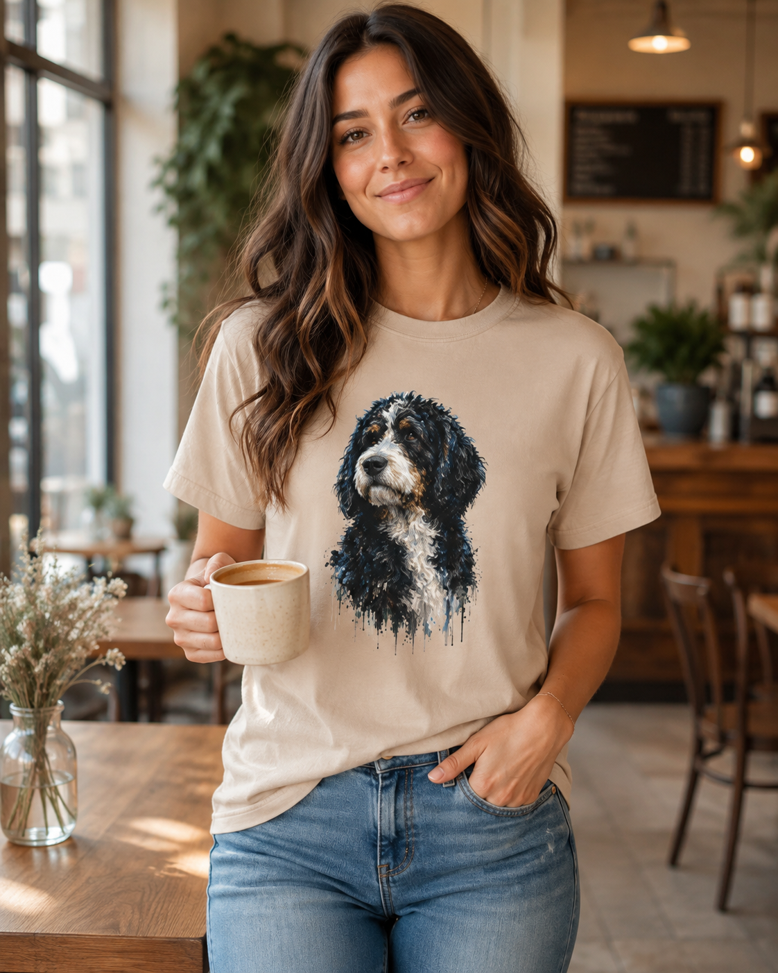 Bernedoodle T-Shirt | Artistic Dog Lover Graphic Tee