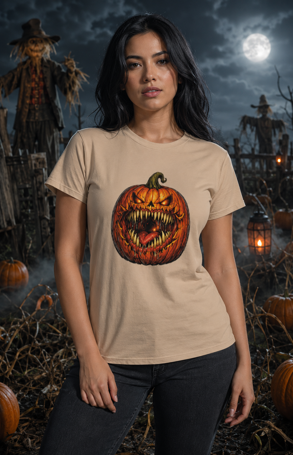 Scary Pumpkin Shirt, Evil Jack O Lantern Graphic Tee, Halloween Horror T-Shirt, Creepy Fall Shirt, Spooky Season Gift