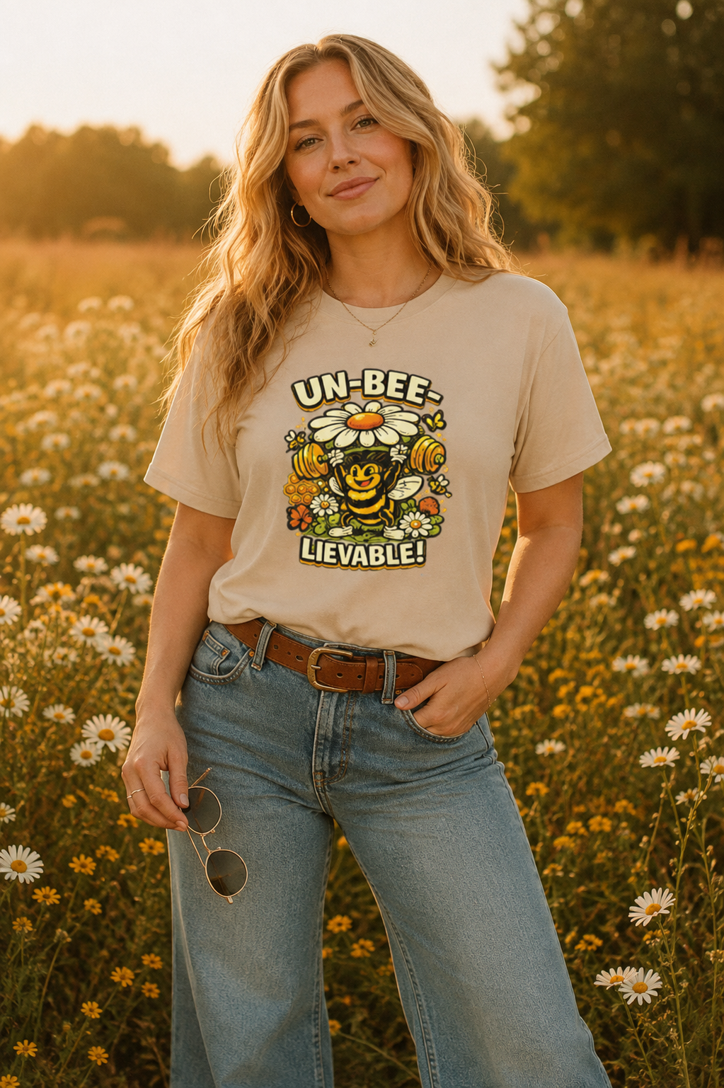 Un-Bee-Lievable Funny Bee Weightlifting Graphic T-Shirt