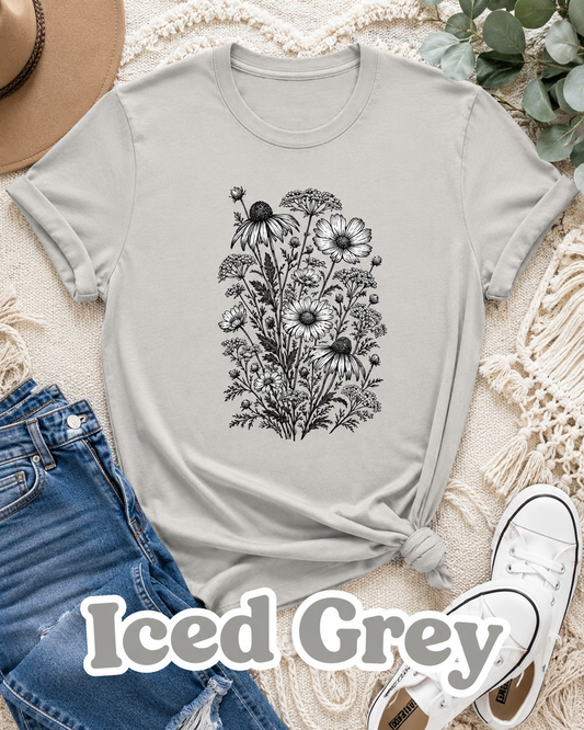 Vintage Wildflower Botanical Graphic T-Shirt