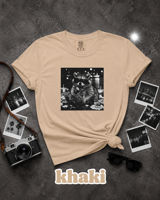 Funny Raccoon Sunglasses Trash Panda Graphic T-Shirt