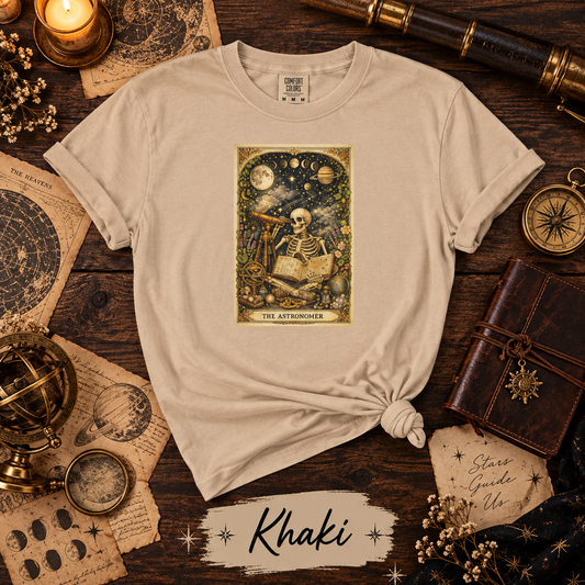The Astronomer Skeleton Celestial Tarot Graphic T-Shirt