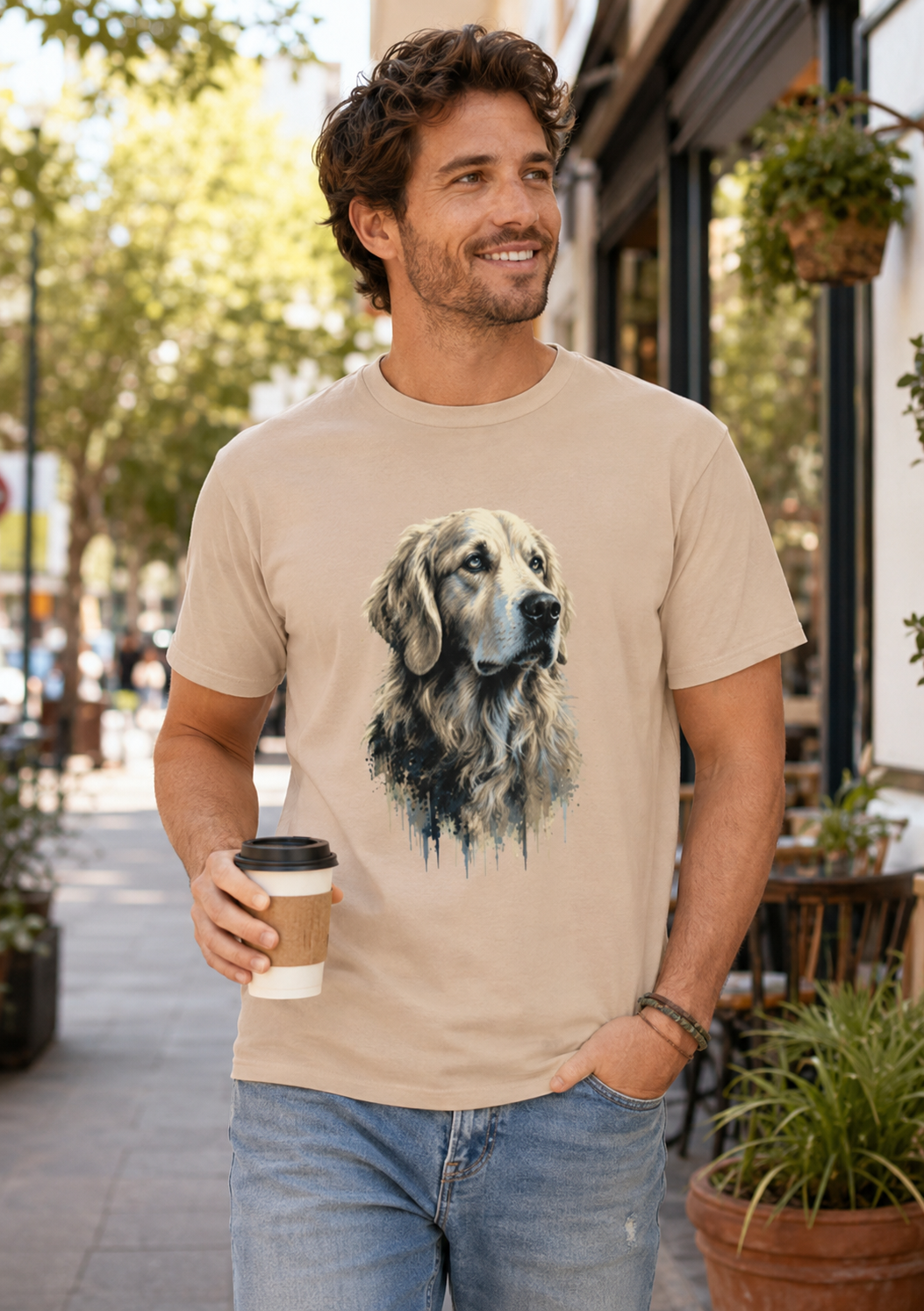 Golden Retriever Shirt, Watercolor Dog Tee, Dog Lover Gift, Golden Retriever Mom, Cute Pet Portrait Comfort Colors Tee