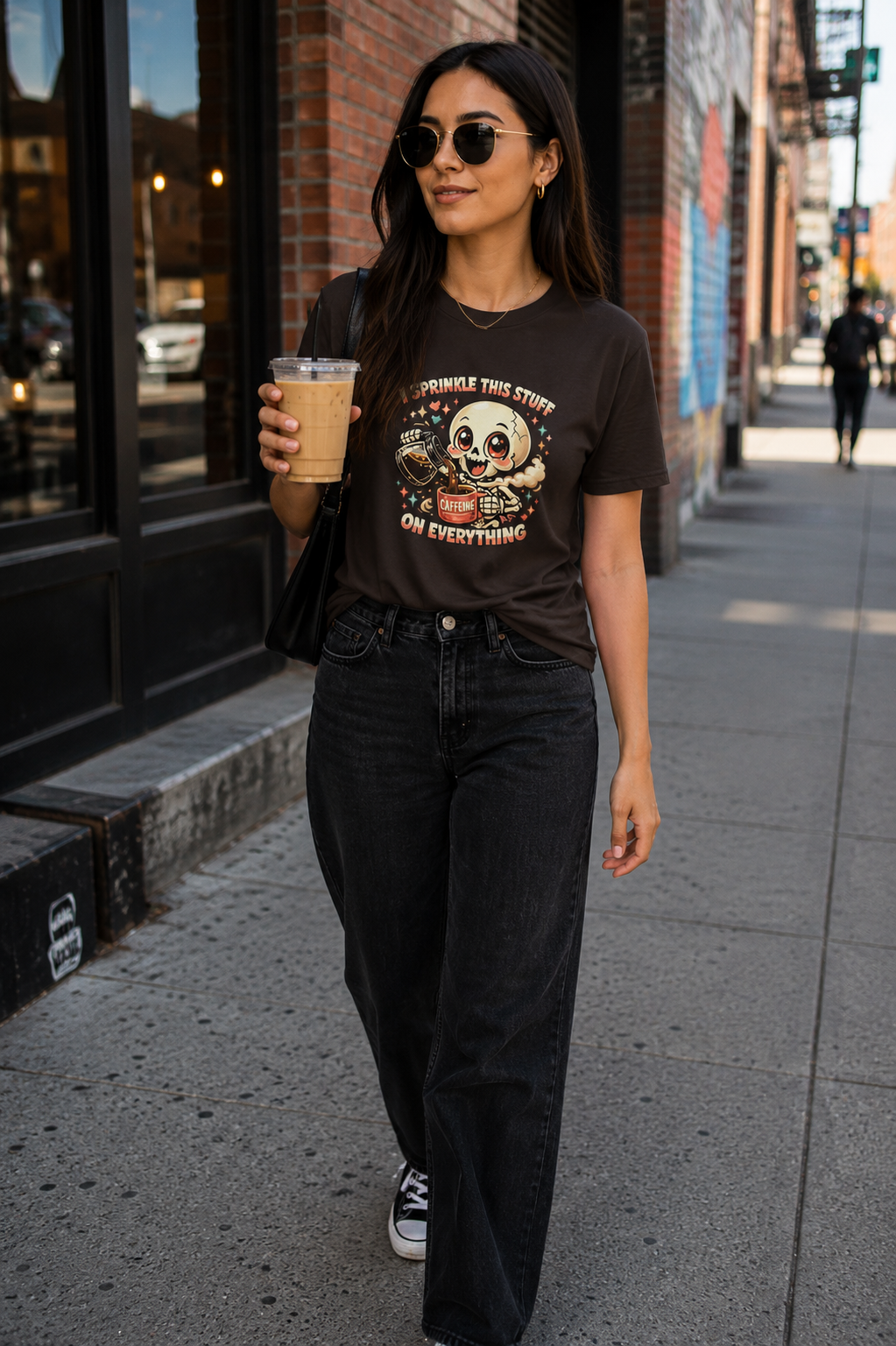 I Sprinkle This Stuff on Everything Skeleton Coffee T-Shirt