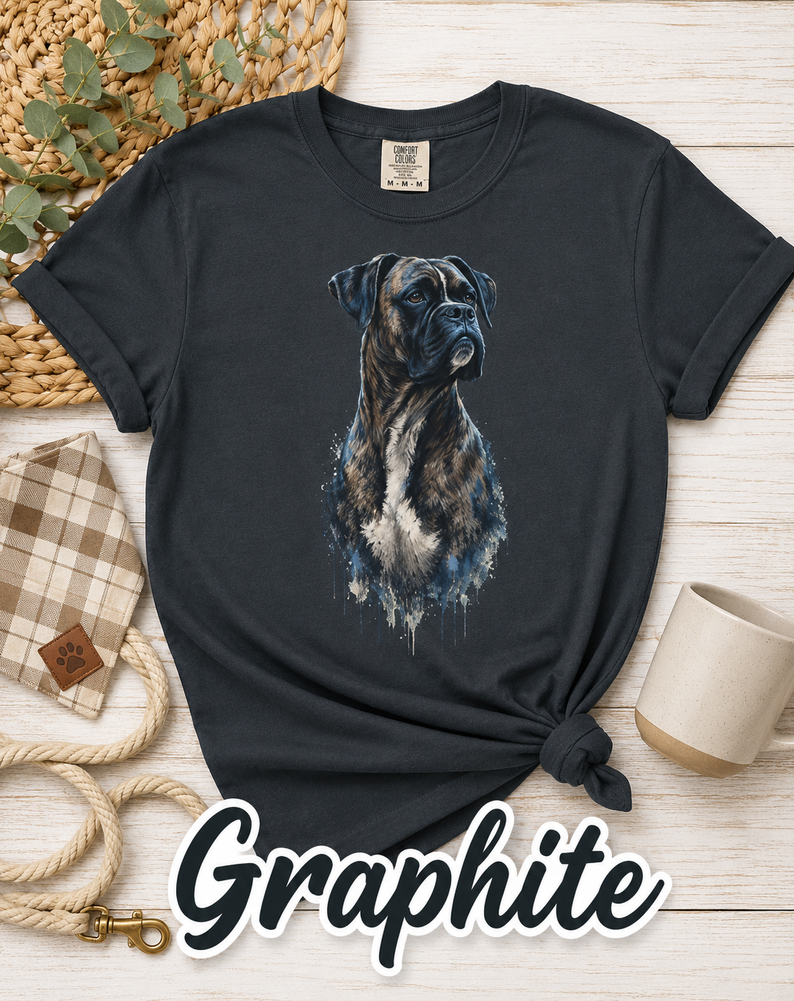 Boxer Dog Graphic T-Shirt | Artistic Boxer Lover Tee