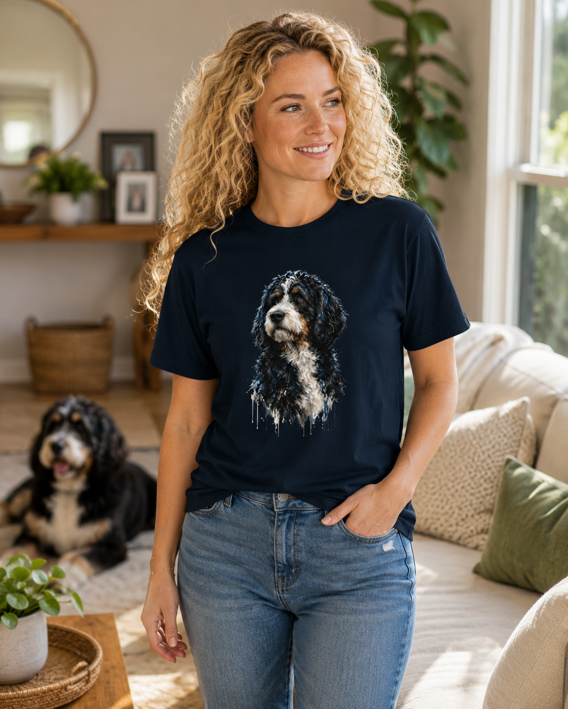 Bernedoodle T-Shirt | Artistic Dog Lover Graphic Tee