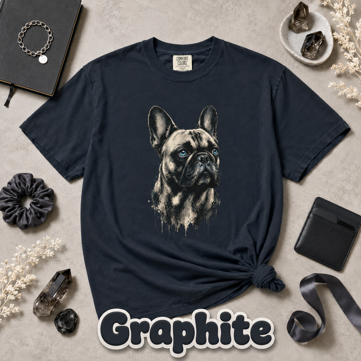 French Bulldog Portrait T-Shirt, Artistic Frenchie Graphic Tee, Dog Lover Shirt, French Bulldog Mom Dad Gift, Pet Owner T-Shirt
