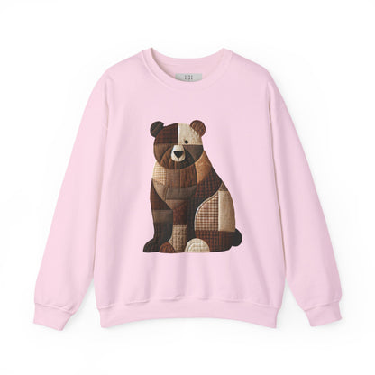 Patchwork Bear Sweatshirt | Cozy Farm Animal Crewneck – Ember Heights