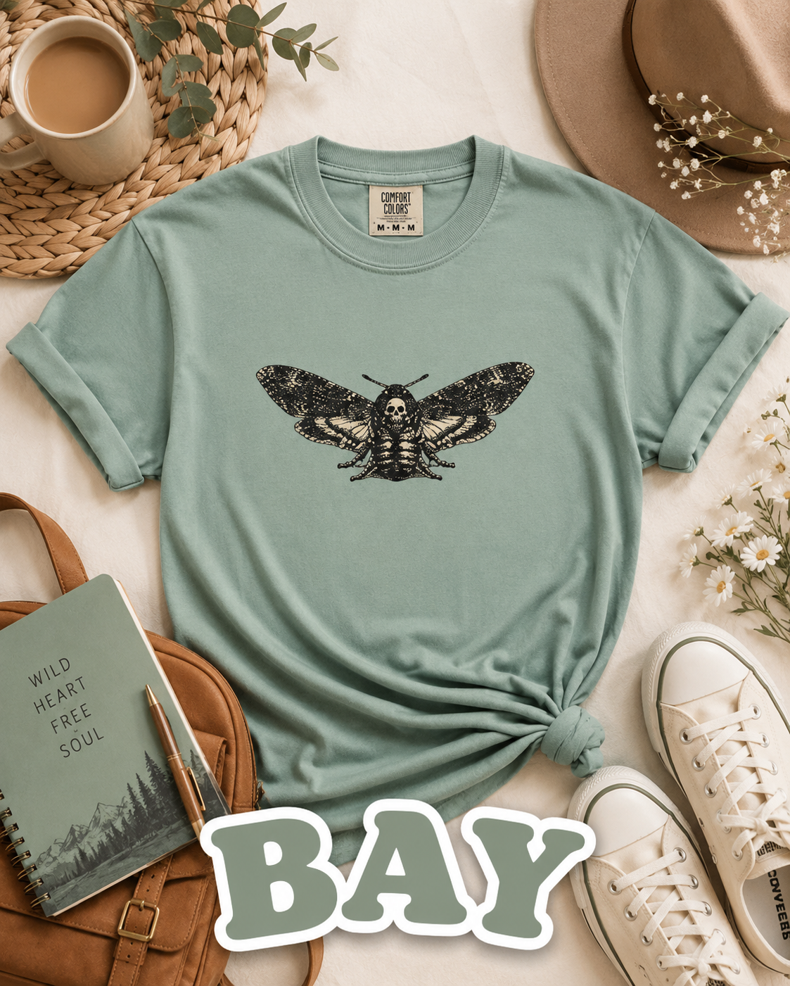 Death's-Head Hawkmoth Vintage Gothic T-Shirt | Dark Academia Nature Tee