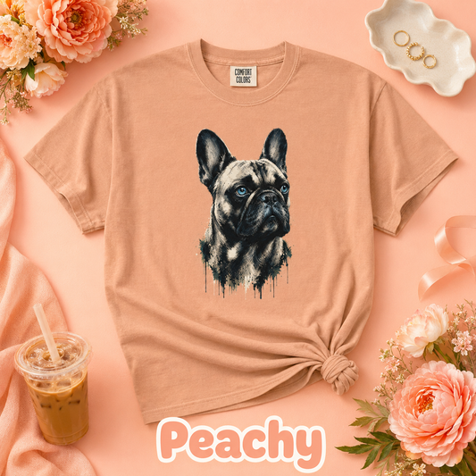 French Bulldog Portrait T-Shirt, Artistic Frenchie Graphic Tee, Dog Lover Shirt, French Bulldog Mom Dad Gift, Pet Owner T-Shirt