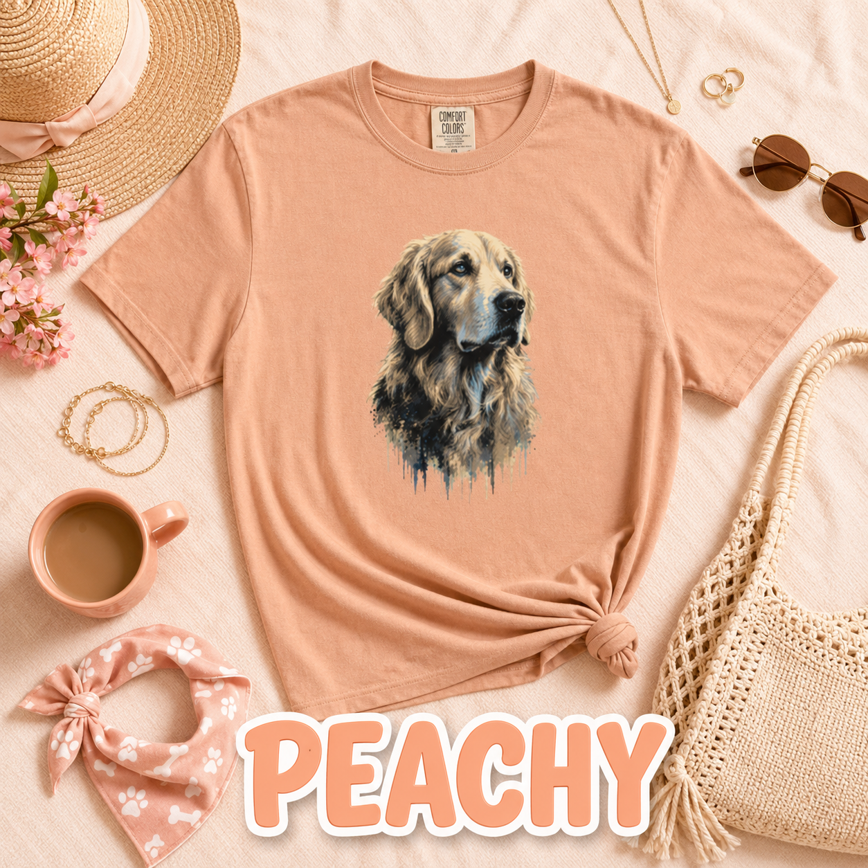Golden Retriever Shirt, Watercolor Dog Tee, Dog Lover Gift, Golden Retriever Mom, Cute Pet Portrait Comfort Colors Tee
