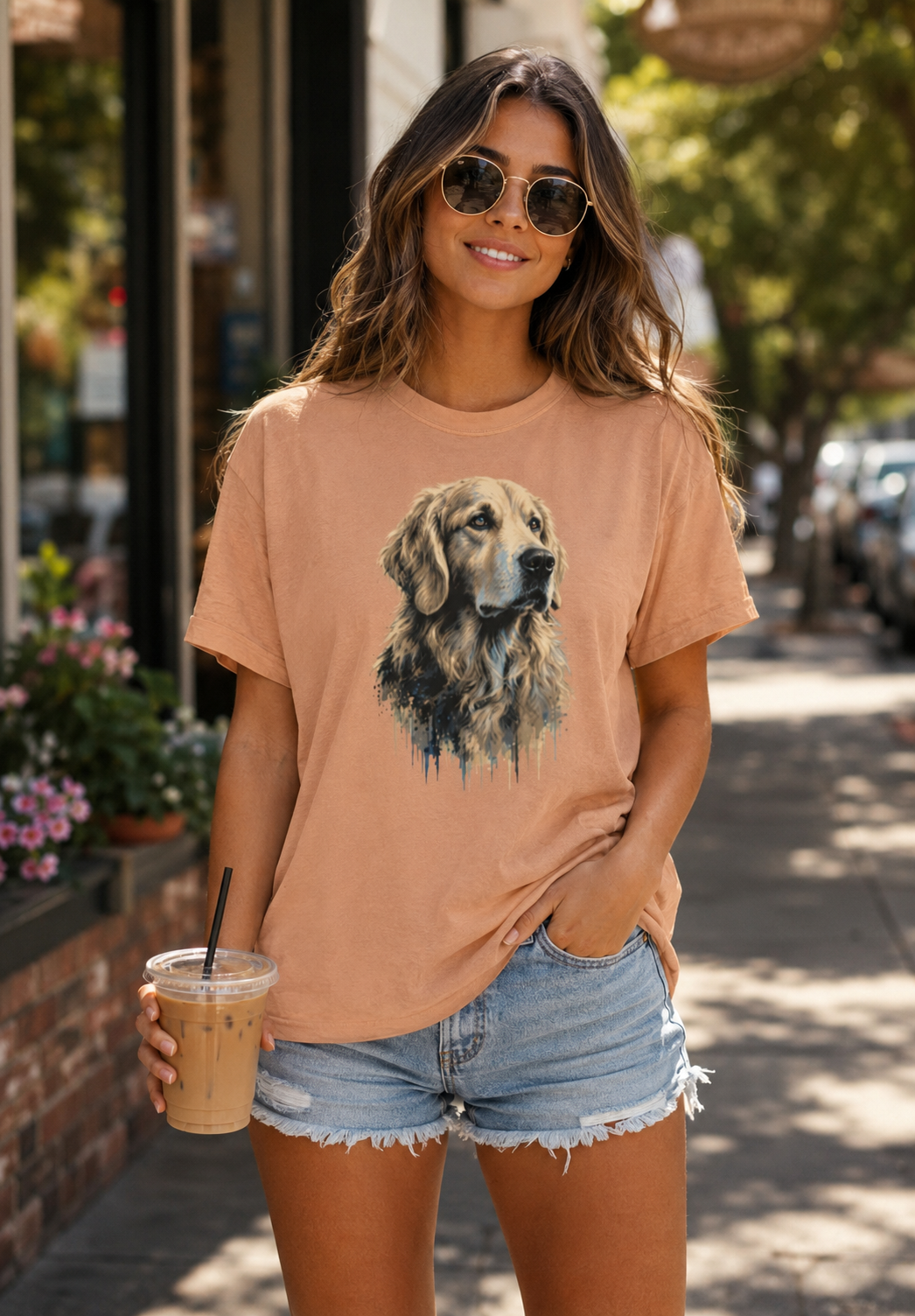 Golden Retriever Shirt, Watercolor Dog Tee, Dog Lover Gift, Golden Retriever Mom, Cute Pet Portrait Comfort Colors Tee