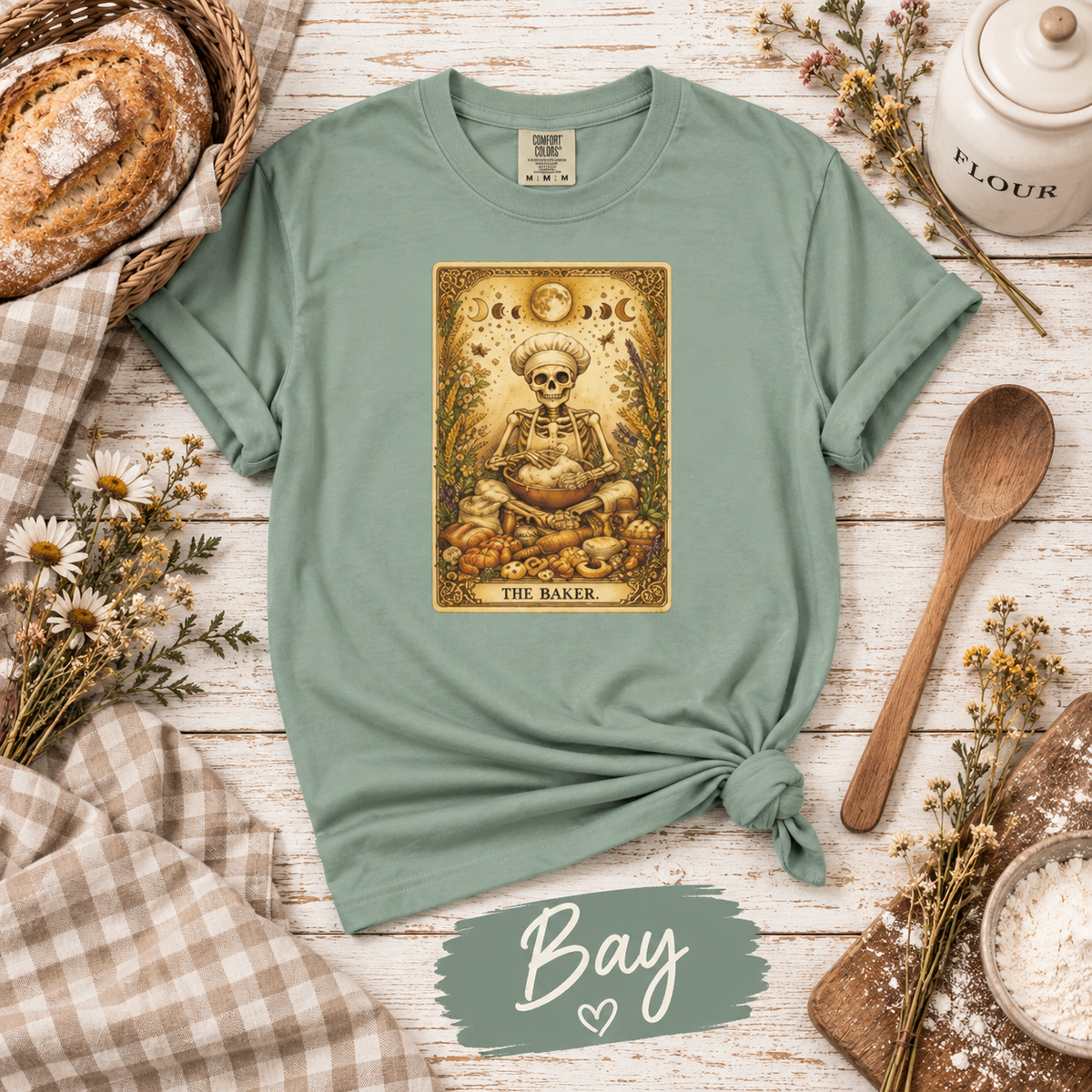 The Baker Skeleton Tarot Card Graphic T-Shirt