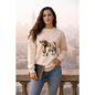 Patchwork Highland Cow Sweatshirt – Cozy Farm Animal Crewneck | Ember Heights