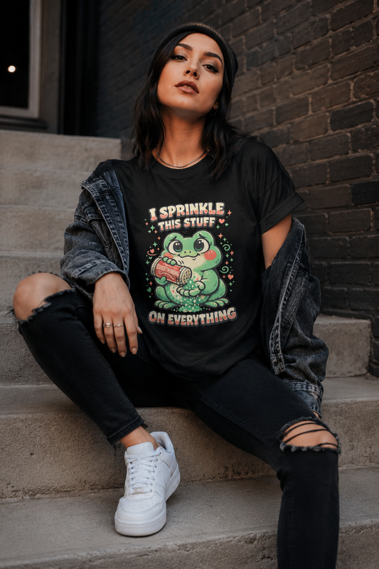 I Sprinkle This Stuff On Everything Funny Frog Graphic T-Shirt