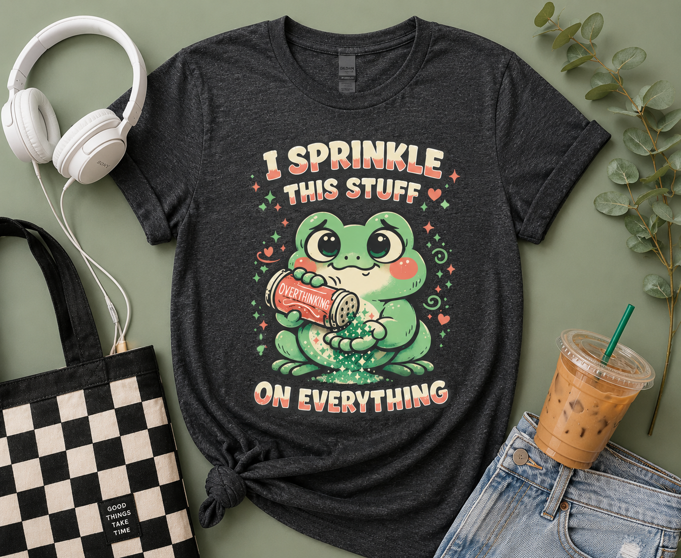I Sprinkle This Stuff On Everything Funny Frog Graphic T-Shirt