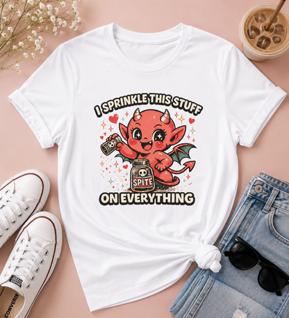 I Sprinkle Spite on Everything | Cute Devil Graphic T-Shirt