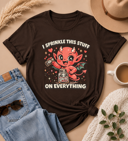 I Sprinkle Spite on Everything | Cute Devil Graphic T-Shirt