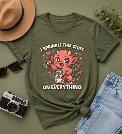 I Sprinkle Spite on Everything | Cute Devil Graphic T-Shirt