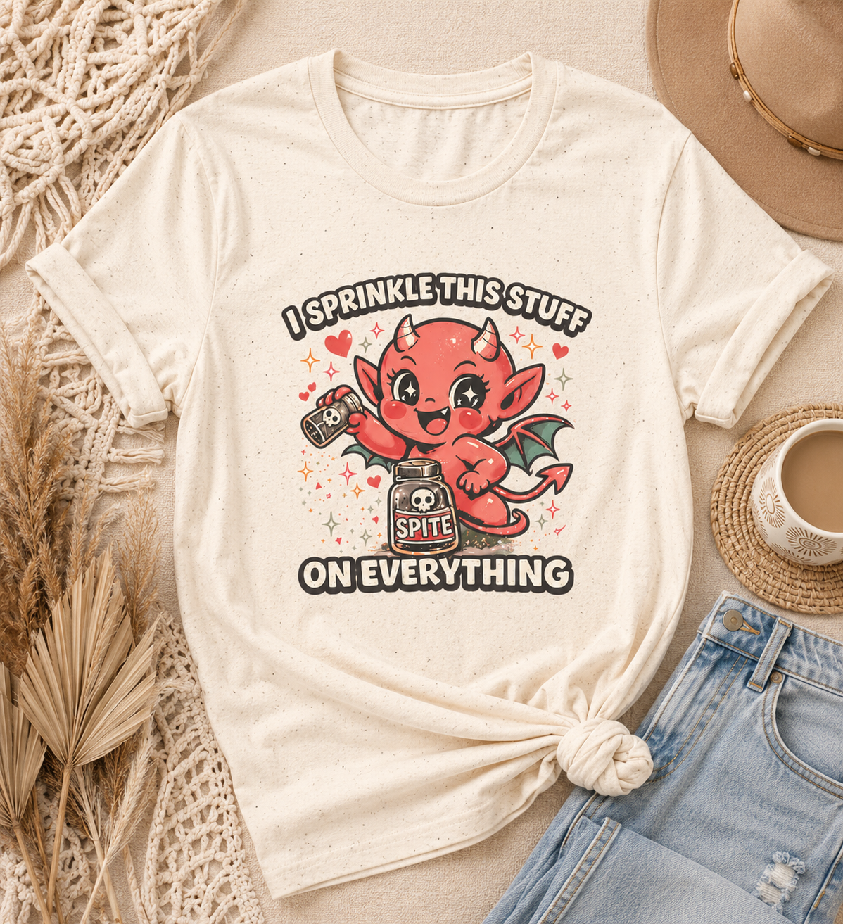 I Sprinkle Spite on Everything | Cute Devil Graphic T-Shirt