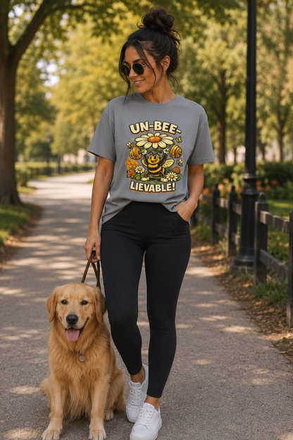 Un-Bee-Lievable Shirt, Funny Bee T-Shirt, Cute Gym Shirt, Comfort Colors 1717 Tee, Bee Lover Gift, Floral Workout Shirt