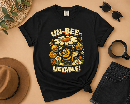 Un-Bee-Lievable Shirt, Funny Bee T-Shirt, Cute Gym Shirt, Comfort Colors 1717 Tee, Bee Lover Gift, Floral Workout Shirt