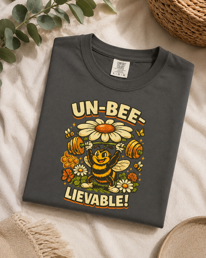 Un-Bee-Lievable Shirt, Funny Bee T-Shirt, Cute Gym Shirt, Comfort Colors 1717 Tee, Bee Lover Gift, Floral Workout Shirt