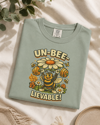 Un-Bee-Lievable Shirt, Funny Bee T-Shirt, Cute Gym Shirt, Comfort Colors 1717 Tee, Bee Lover Gift, Floral Workout Shirt