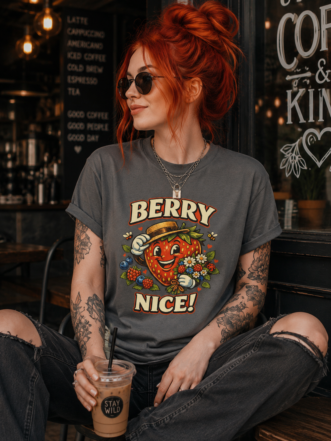 Berry Nice Strawberry Graphic Tee | Comfort Colors® Garment-Dyed T-Shirt