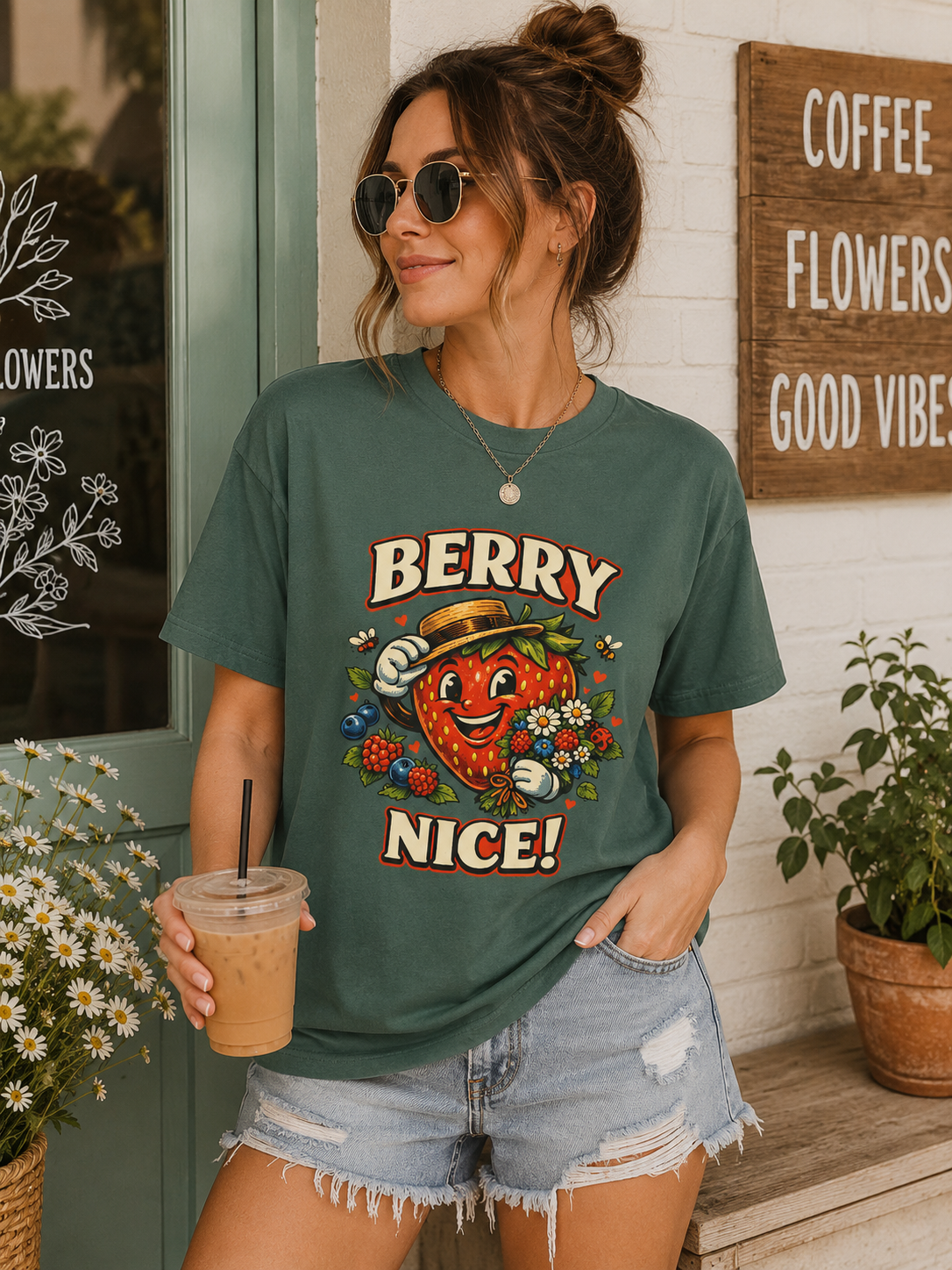 Berry Nice Strawberry Graphic Tee | Comfort Colors® Garment-Dyed T-Shirt