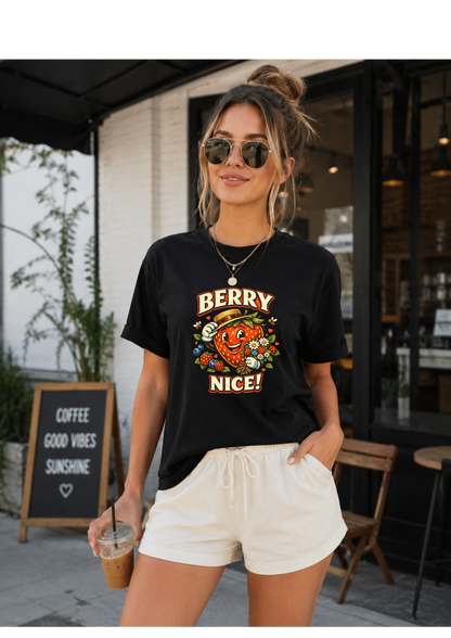 Berry Nice Strawberry Graphic Tee | Comfort Colors® Garment-Dyed T-Shirt