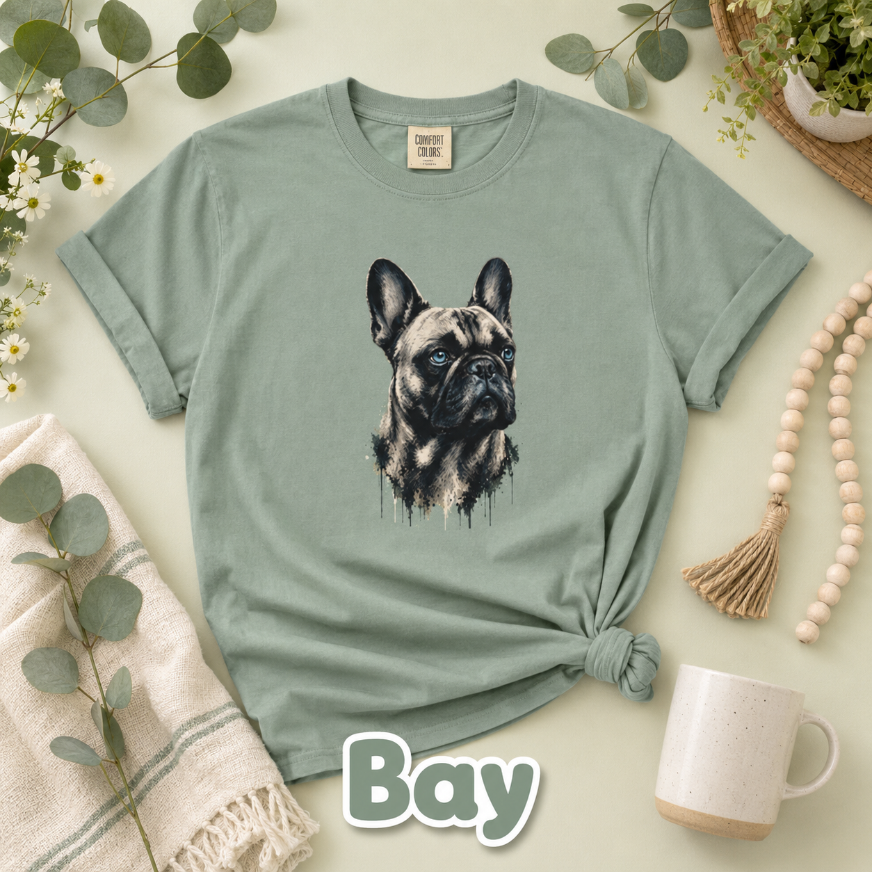 French Bulldog Portrait T-Shirt, Artistic Frenchie Graphic Tee, Dog Lover Shirt, French Bulldog Mom Dad Gift, Pet Owner T-Shirt