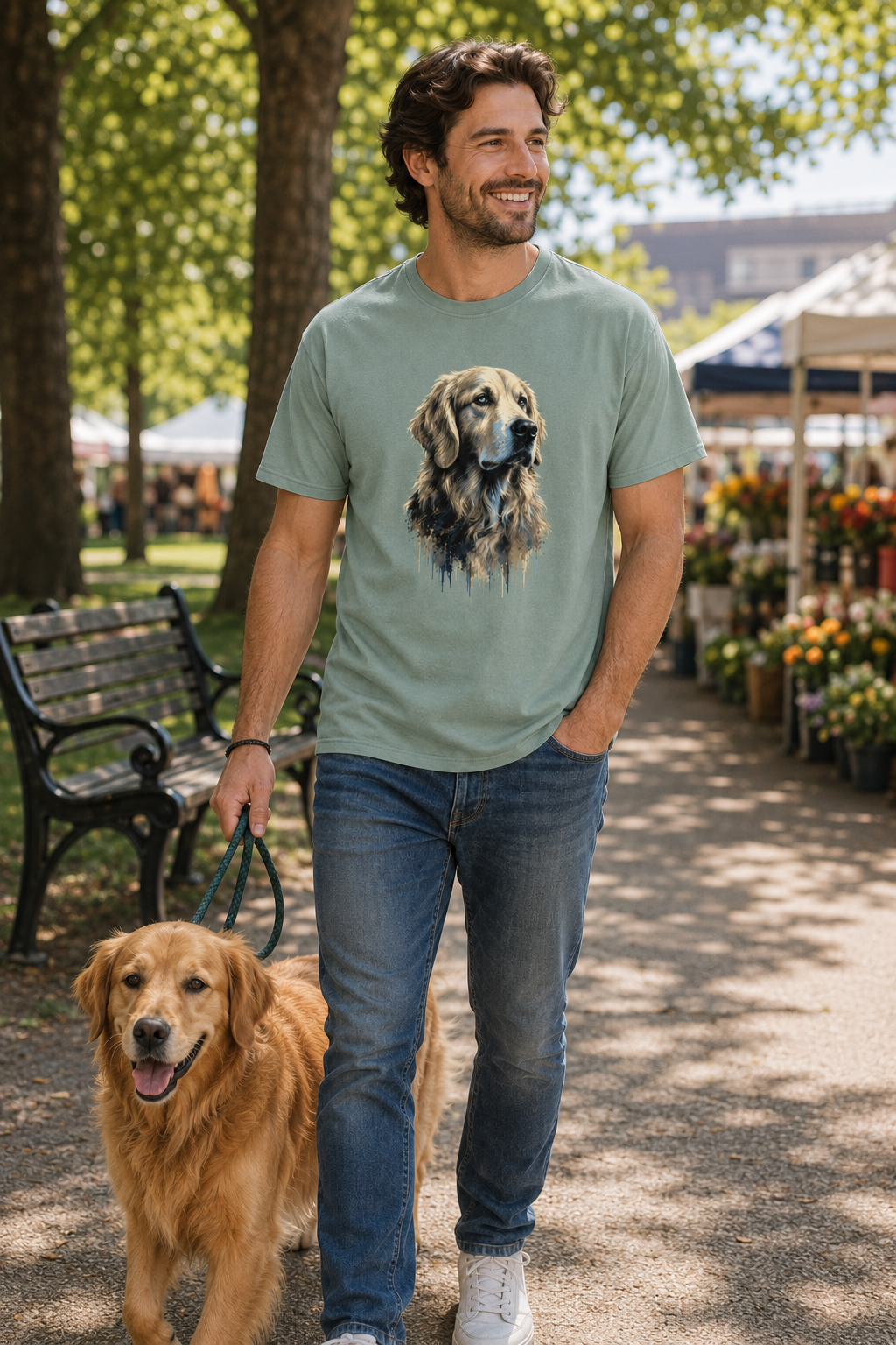 Golden Retriever Shirt, Watercolor Dog Tee, Dog Lover Gift, Golden Retriever Mom, Cute Pet Portrait Comfort Colors Tee
