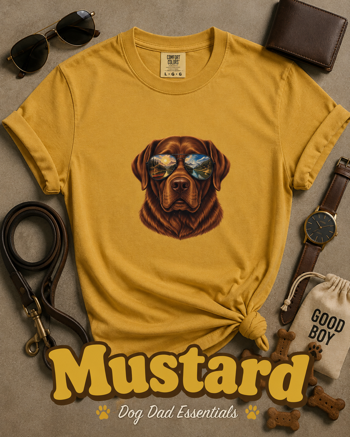 Chocolate Lab Sunglasses T-Shirt | Outdoor Dog Lover Tee