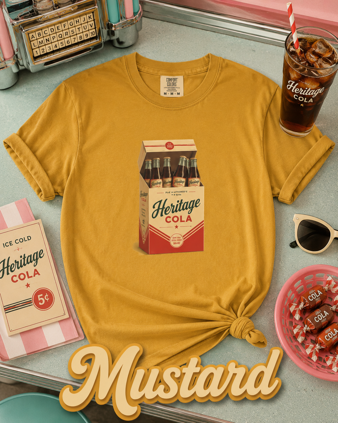Vintage Heritage Cola Retro Soda Graphic T-Shirt