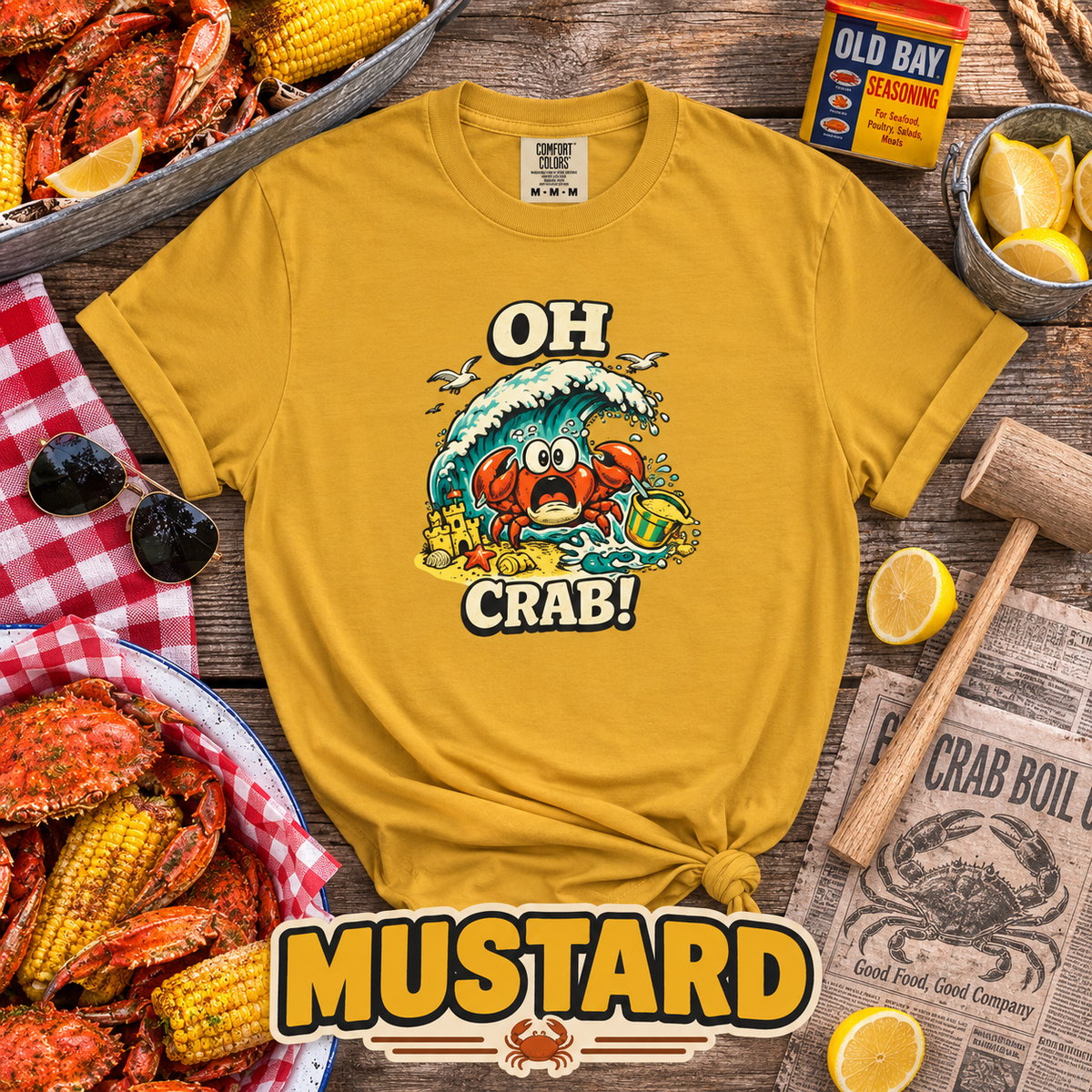 Oh Crab! Funny Beach Crab T-Shirt | Retro Summer Tee