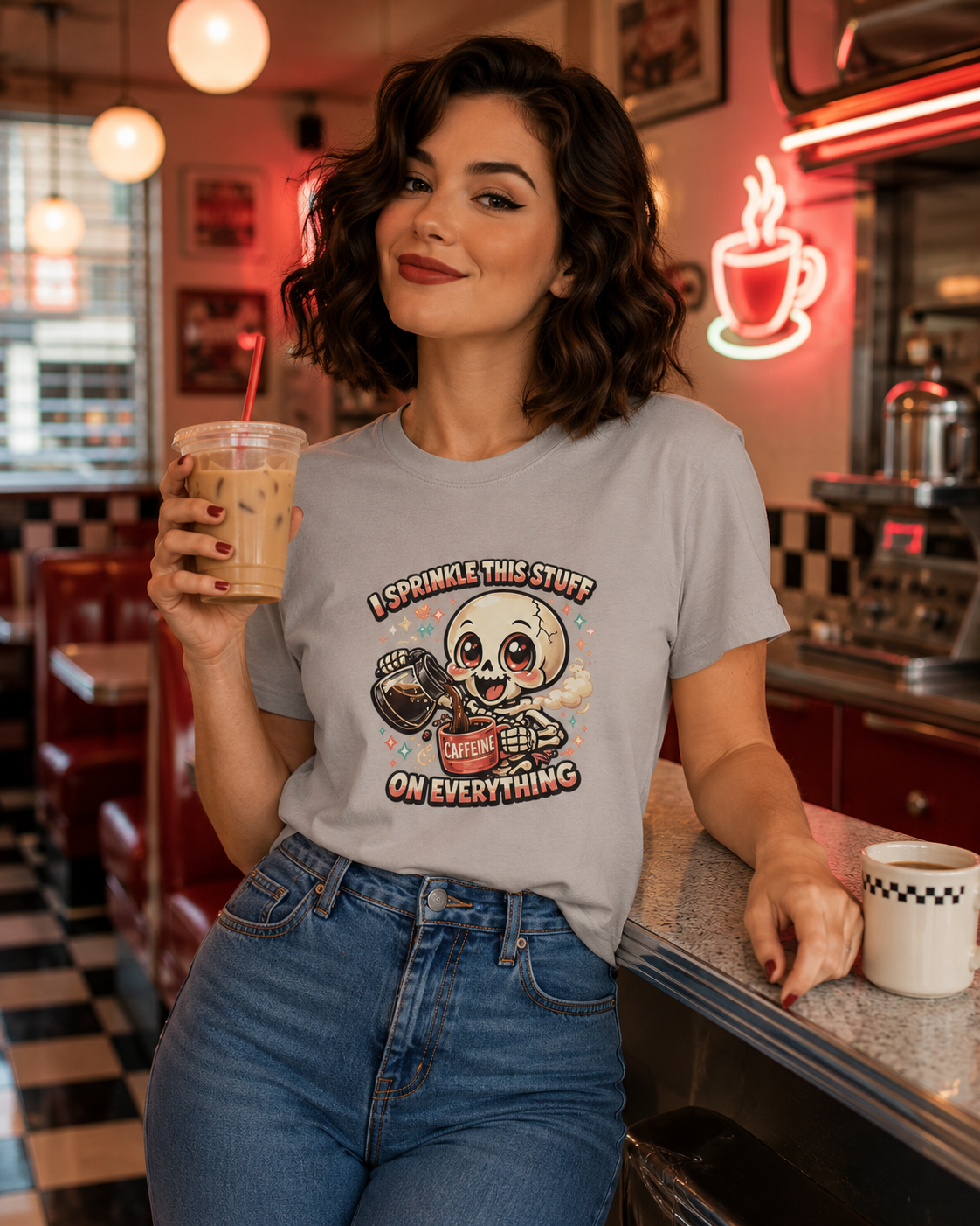 I Sprinkle This Stuff on Everything Skeleton Coffee T-Shirt