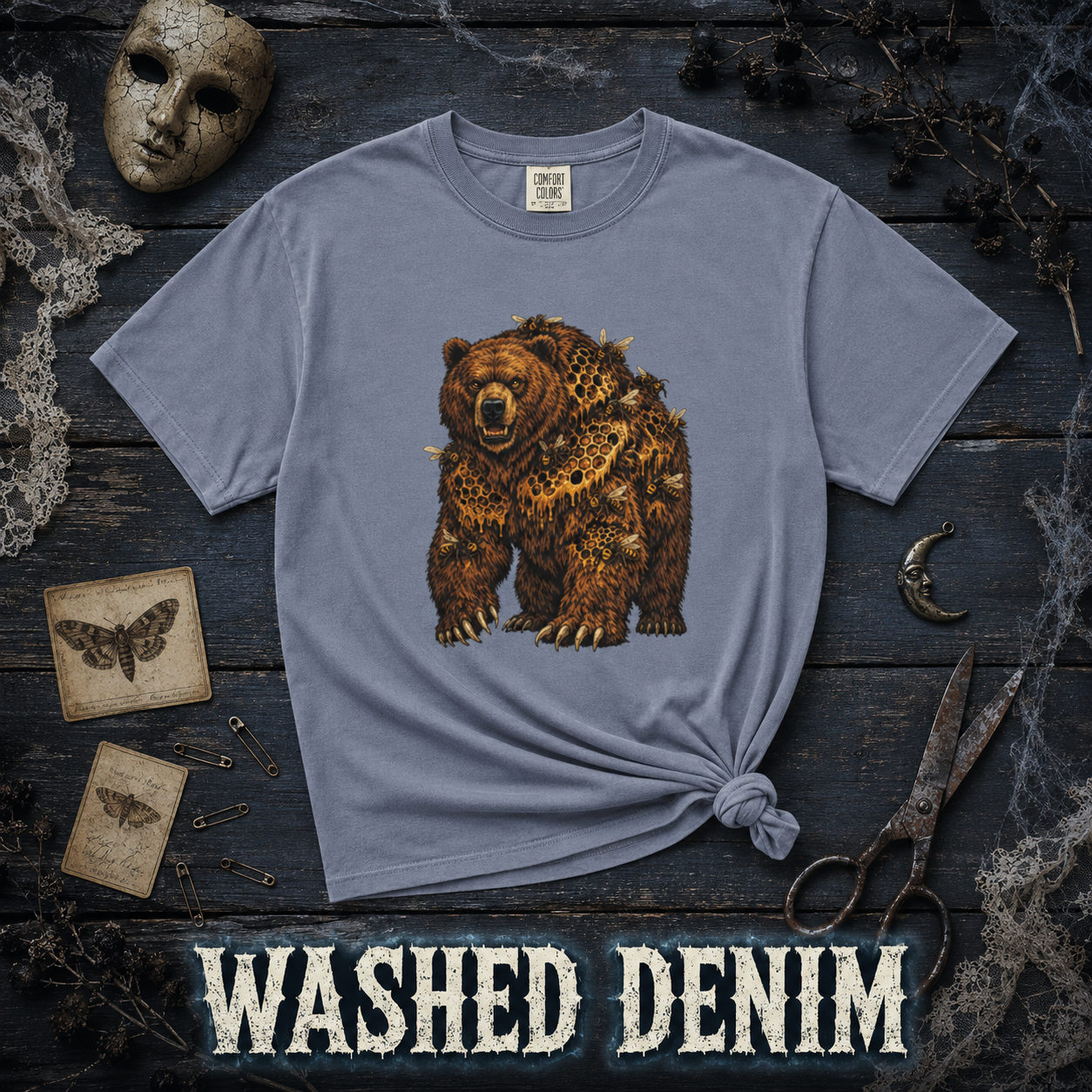 Comfort Colors Bear Shirt, Woodland Wildlife Graphic Tee, Nature Lover Gift, Rustic Hiking and Camping T-Shirt