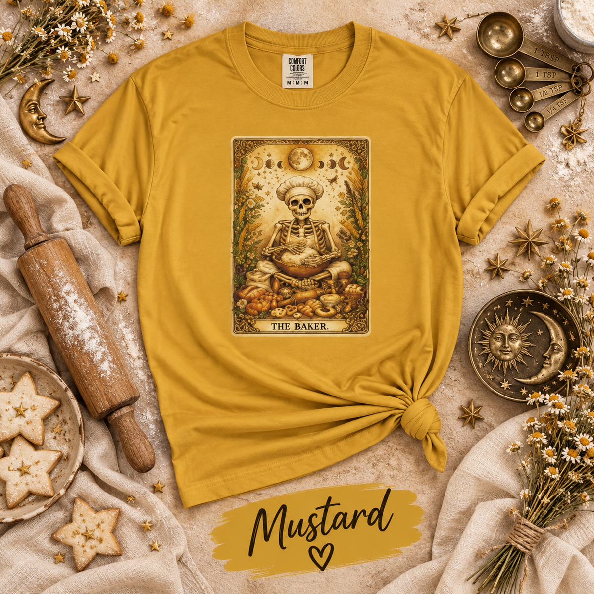 The Baker Skeleton Tarot Card Graphic T-Shirt