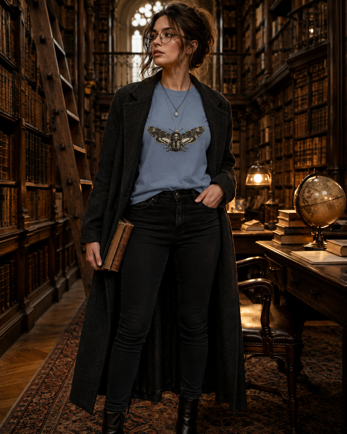 Death's-Head Hawkmoth Vintage Gothic T-Shirt | Dark Academia Nature Tee