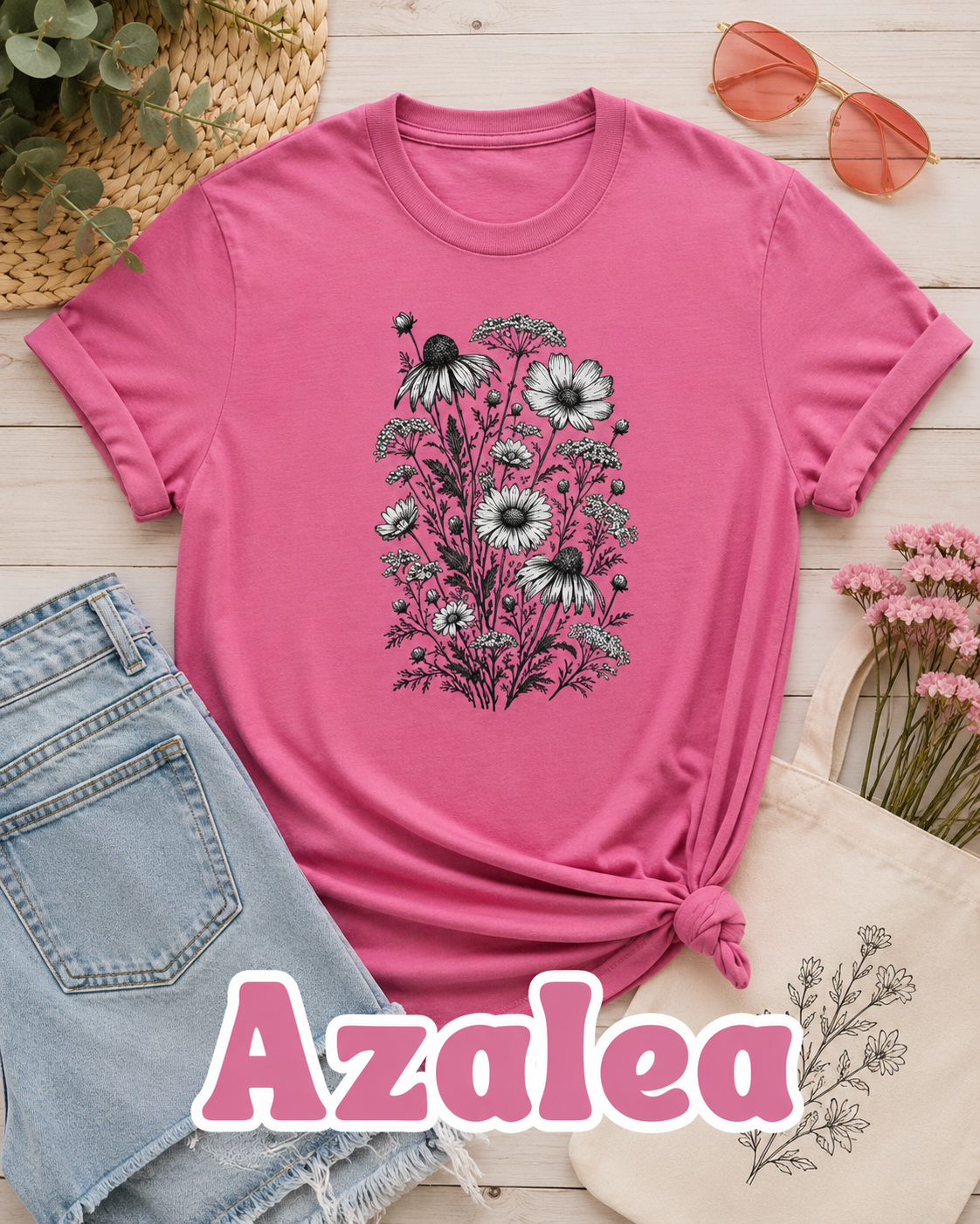 Vintage Wildflower Botanical Graphic T-Shirt