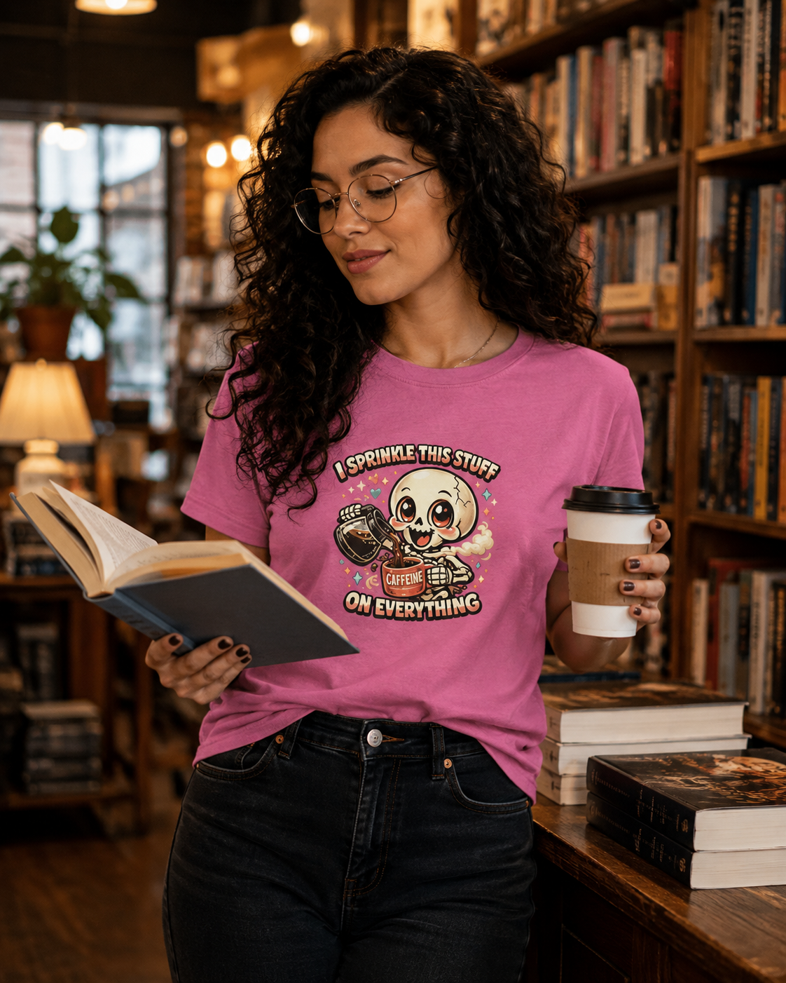 I Sprinkle This Stuff on Everything Skeleton Coffee T-Shirt