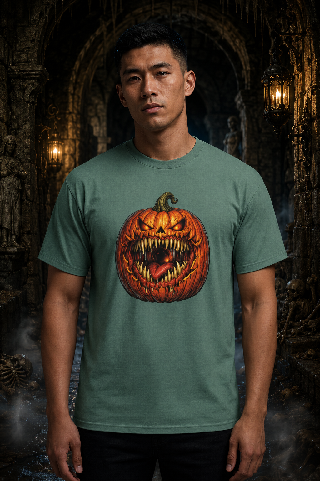 Scary Pumpkin Shirt, Evil Jack O Lantern Graphic Tee, Halloween Horror T-Shirt, Creepy Fall Shirt, Spooky Season Gift